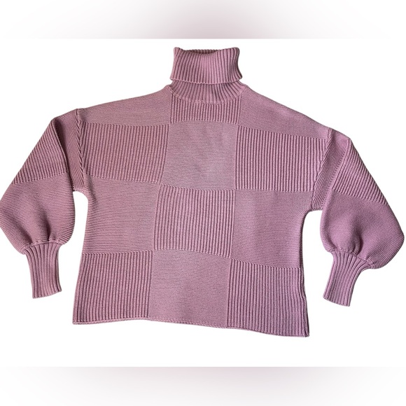 Staud Chunky knit patchwork turtleneck pullover sweater - Picture 11 of 12